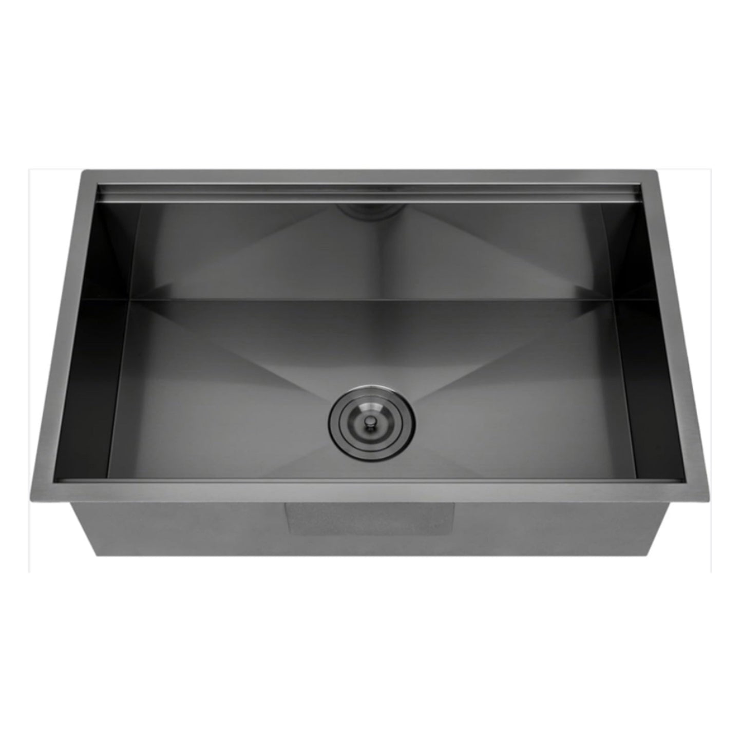 Évier de cuisine sous plan CB HOME 32 po, encastrable, noir/acier inoxydable, cuve simple avec accessoires