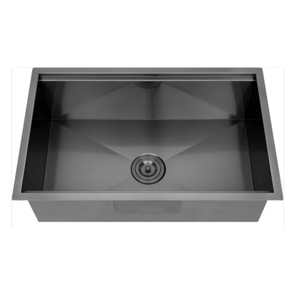 Évier de cuisine sous plan CB HOME 32 po, encastrable, noir/acier inoxydable, cuve simple avec accessoires