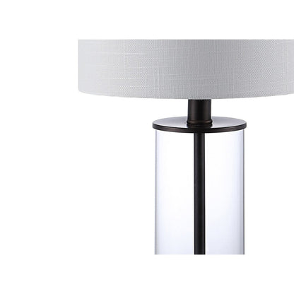 Lampe de table à LED Cabell 21 en verre, contemporaine et moderne, avec chargeur USB, bronze huilé (lot de 2) par JONATHAN Y