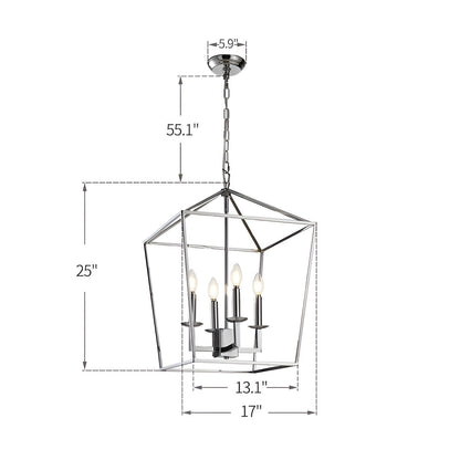 Lustre suspendu style lanterne à bougie pour escalier ou îlot de cuisine - N/A