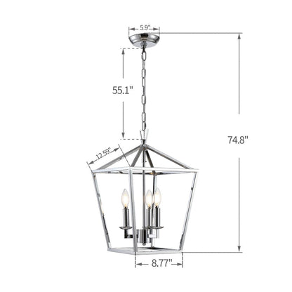 Lustre suspendu style lanterne à bougie pour escalier ou îlot de cuisine - N/A