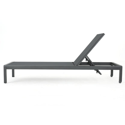Chaise longue d'extérieur en aluminium Cape Coral (lot de 2) par Christopher Knight Home - 77,56 po x 25,20 po x 11,80 po