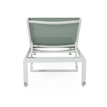 Chaise longue d'extérieur en aluminium Cape Coral (lot de 2) par Christopher Knight Home - 77,56 po x 25,20 po x 11,80 po