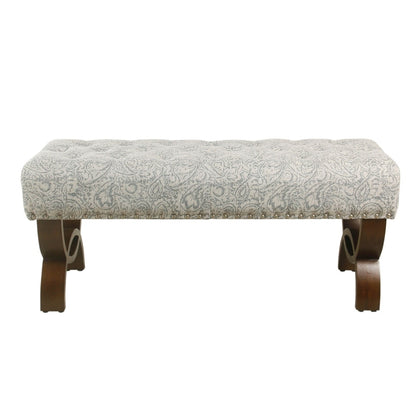 Banc capitonné Carolina avec garniture cloutée