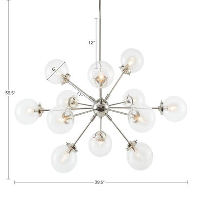 Lustre Paige à 12 lumières avec ampoules globe surdimensionnées INK+IVY