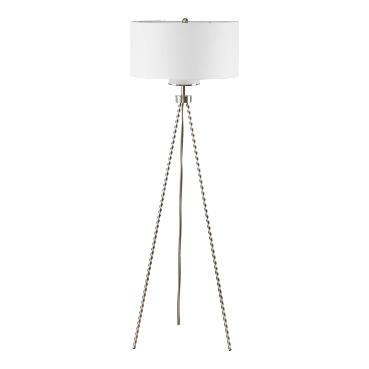 Lampadaire trépied en métal INK+IVY Pacific avec abat-jour en verre