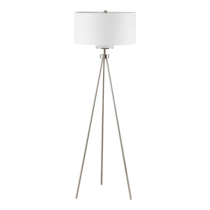 Lampadaire trépied en métal INK+IVY Pacific avec abat-jour en verre
