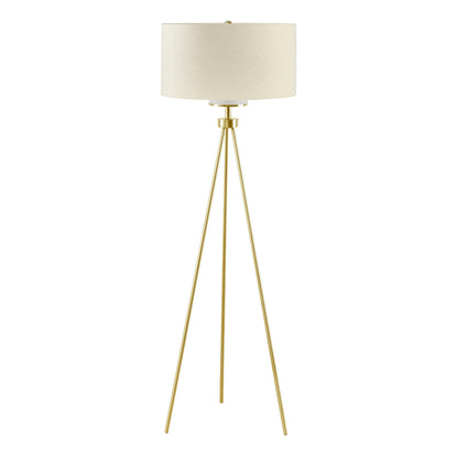 Lampadaire trépied en métal INK+IVY Pacific avec abat-jour en verre