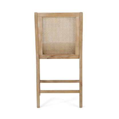 Tabourets de bar Christopher Knight Home Cataldo en tissu, bois et rotin, 25,5 pouces (lot de 2)
