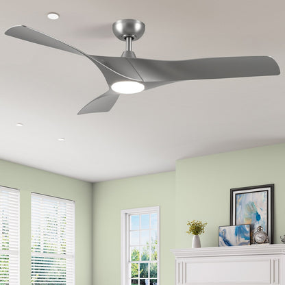 Ventilateur de plafond avec télécommande, éclairage LED tricolore à intensité variable, 52 pouces
