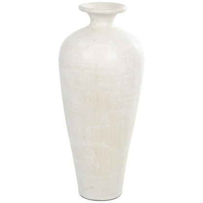Grand vase décoratif de sol en céramique de forme amphore - Blanc - Roche River Decor