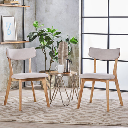 Chaises de salle à manger Chazz en bois d'hévéa rembourrées, style milieu de siècle (lot de 2/4) par Christopher Knight Home