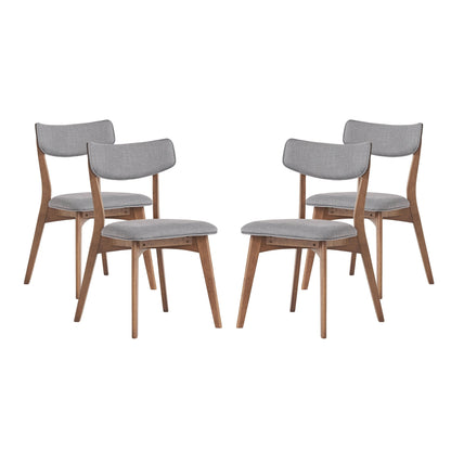 Chaises de salle à manger Chazz en bois d'hévéa rembourrées, style milieu de siècle (lot de 2/4) par Christopher Knight Home