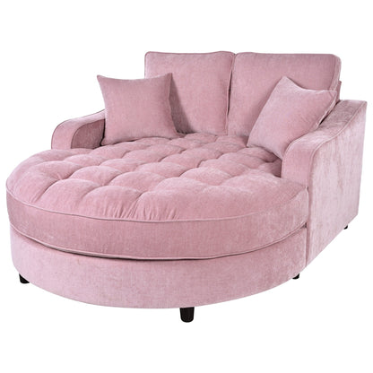 Canapé-lit en chenille, canapé-lit rembourré avec dossier capitonné et 2 coussins amovibles pour le salon