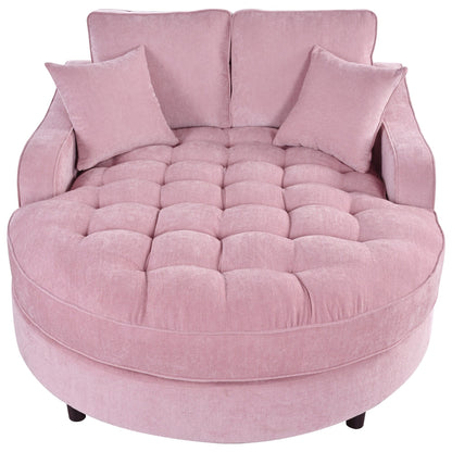Canapé-lit en chenille, canapé-lit rembourré avec dossier capitonné et 2 coussins amovibles pour le salon