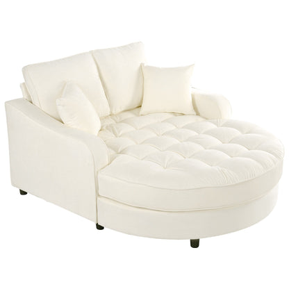 Canapé-lit en chenille, canapé-lit rembourré avec dossier capitonné et 2 coussins amovibles pour le salon