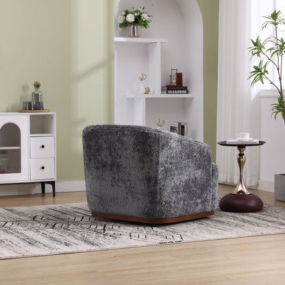 Fauteuil pivotant en chenille, canapé d'appoint confortable à 360 degrés pour salon, chambre et bureau avec coussin amovible
