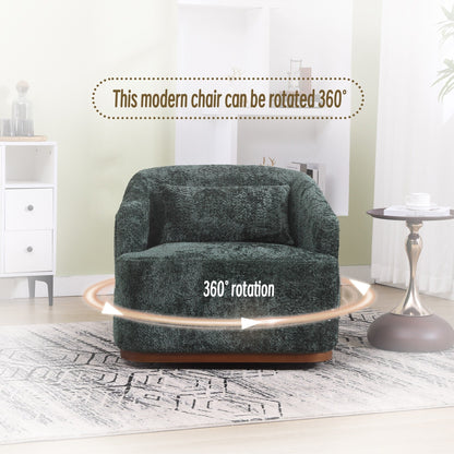 Fauteuil pivotant en chenille, canapé d'appoint confortable à 360 degrés pour salon, chambre et bureau avec coussin amovible