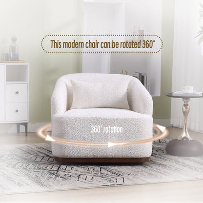 Fauteuil pivotant en chenille, canapé d'appoint confortable à 360 degrés pour salon, chambre et bureau avec coussin amovible