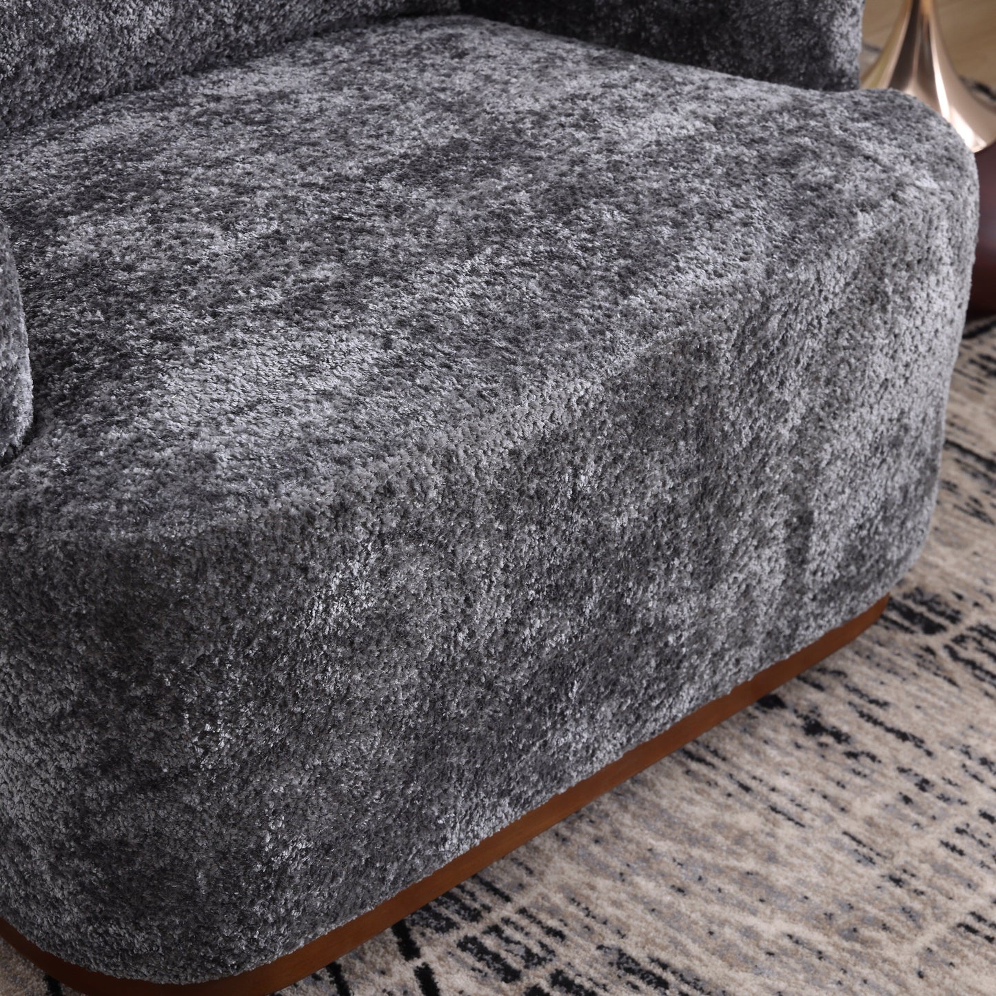 Fauteuil pivotant en chenille, canapé d'appoint confortable à 360 degrés pour salon, chambre et bureau avec coussin amovible