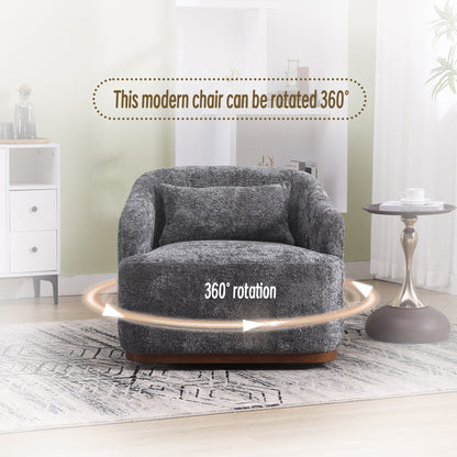 Fauteuil pivotant en chenille, canapé d'appoint confortable à 360 degrés pour salon, chambre et bureau avec coussin amovible