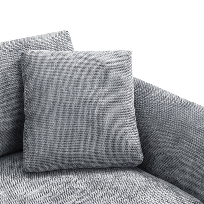 Canapé sectionnel Cloud, ensemble de canapés de luxe en forme de L avec 2 oreillers gratuits, mobilier d'intérieur 4 places en chenille avec méridienne surdimensionnée