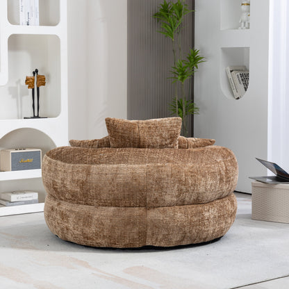 Canapé poire surdimensionné en chenille de 42,52 pouces avec trois oreillers pour chambre à coucher