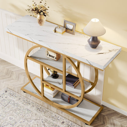 Console d'entrée, table de canapé industrielle à 4 niveaux derrière le canapé