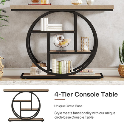 Console d'entrée, table de canapé industrielle à 4 niveaux derrière le canapé