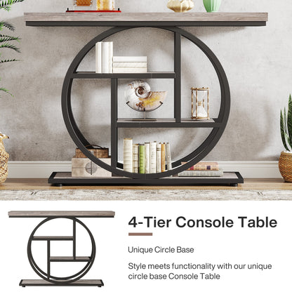 Console d'entrée, table de canapé industrielle à 4 niveaux derrière le canapé