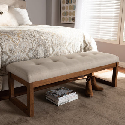 Banc contemporain rembourré en tissu par Baxton Studio