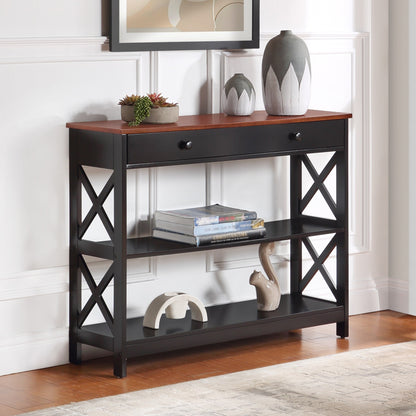 Console Oxford à 1 tiroir avec étagères Convenience Concepts