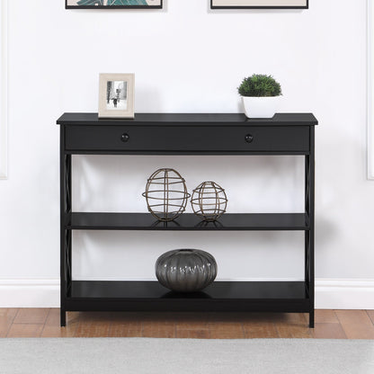 Console Oxford à 1 tiroir avec étagères Convenience Concepts
