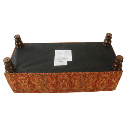 Banc de rangement rembourré Copper Grove Muscari avec bordure cloutée