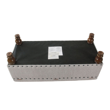 Banc de rangement rembourré Copper Grove Muscari avec bordure cloutée