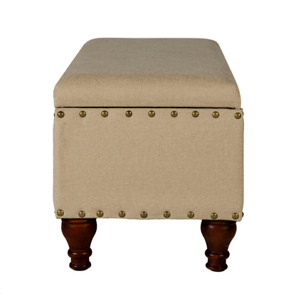 Banc de rangement rembourré Copper Grove Muscari avec bordure cloutée