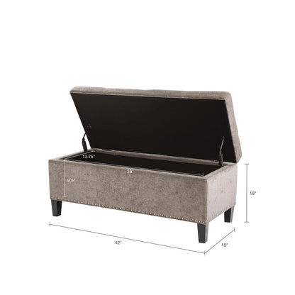 Banc de rangement Madison Park Shandra II à plateau capitonné et fermeture en douceur