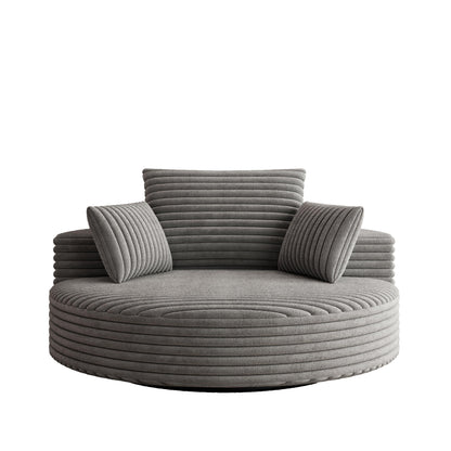 Chaise pivotante simple en velours côtelé et mousse chenille