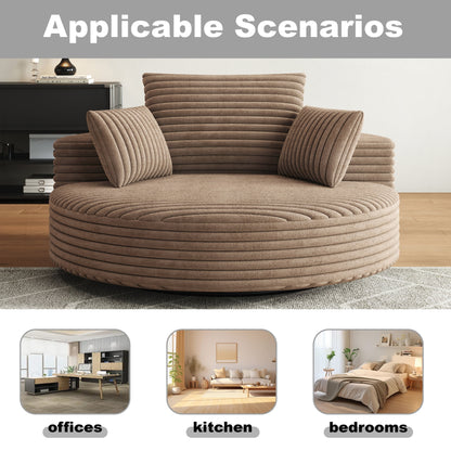 Chaise pivotante simple en velours côtelé et mousse chenille