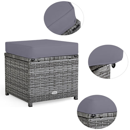 Ensemble de salle à manger en rotin Costway 7 pièces avec canapé sectionnel et pouf - Voir les détails