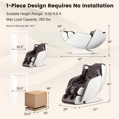 Fauteuil de massage complet Costway avec rouleau chauffant pour les pieds à commande vocale