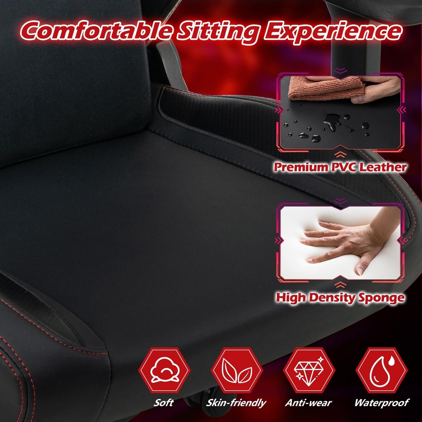 Chaise de jeu ergonomique Costway à dossier haut et à bascule - Voir les détails