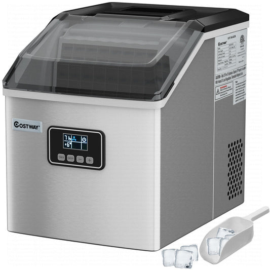 Machine à glaçons de comptoir en acier inoxydable Costway 48 lb/24 h