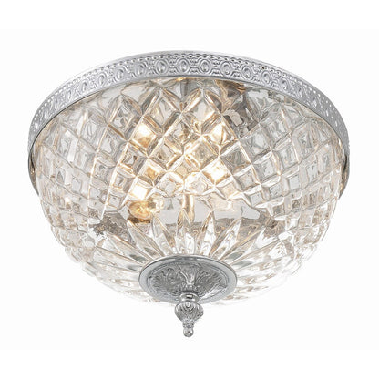 Plafonnier en cristal Crystorama à 2 lampes - 10 L x 8 H x 10 P