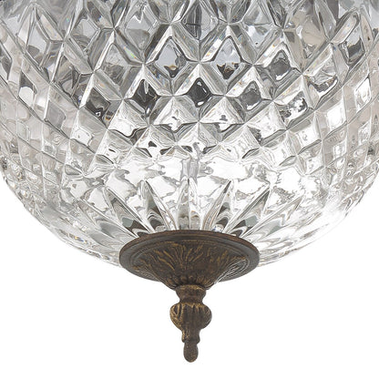 Plafonnier en cristal Crystorama à 2 lampes - 10 L x 8 H x 10 P