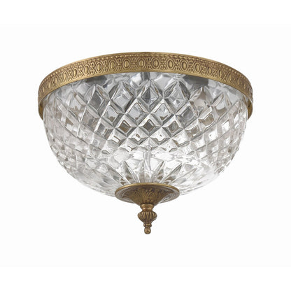 Plafonnier en cristal Crystorama à 2 lampes - 10 L x 8 H x 10 P