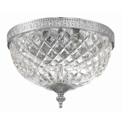 Plafonnier en cristal Crystorama à 2 lampes - 10 L x 8 H x 10 P