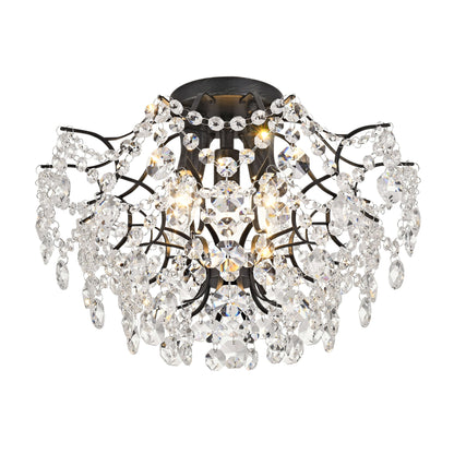 Plafonnier d'intérieur élégant à 3 lumières en cristal Dalia