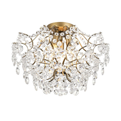 Plafonnier d'intérieur élégant à 3 lumières en cristal Dalia