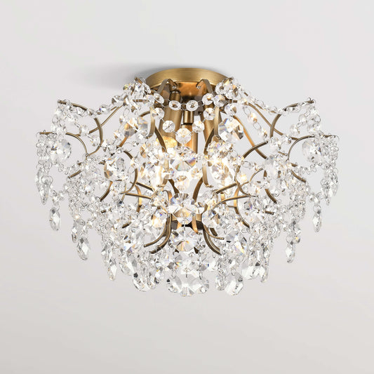 Plafonnier d'intérieur élégant à 3 lumières en cristal Dalia